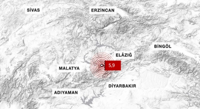 Malatya'da 5.9 büyüklüğünde deprem meydana geldi