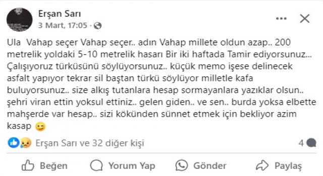 ÜNLÜ AVUKATTAN VAHAP SEÇER İÇİN İLGİNÇ AZAP PAYLAŞIMI