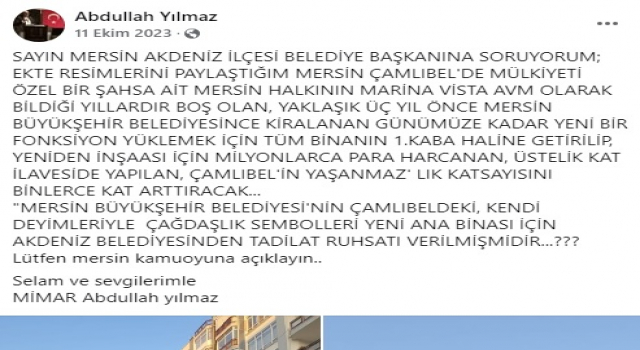 MİMAR ABDULLAH YILAZ SORDU: ÇAMLIBELİN RUHSATI VAR MI?