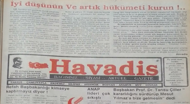 MUSTAFA GÖKTAŞ: İYİ DÜŞÜNÜN VE ARTIK ŞU HÜKÜMETİ KURUN!