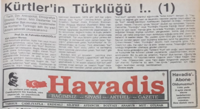 MUSTAFA GÖKTAŞ YAZDI: KÜRTLER'İN TÜRKLÜĞÜ...